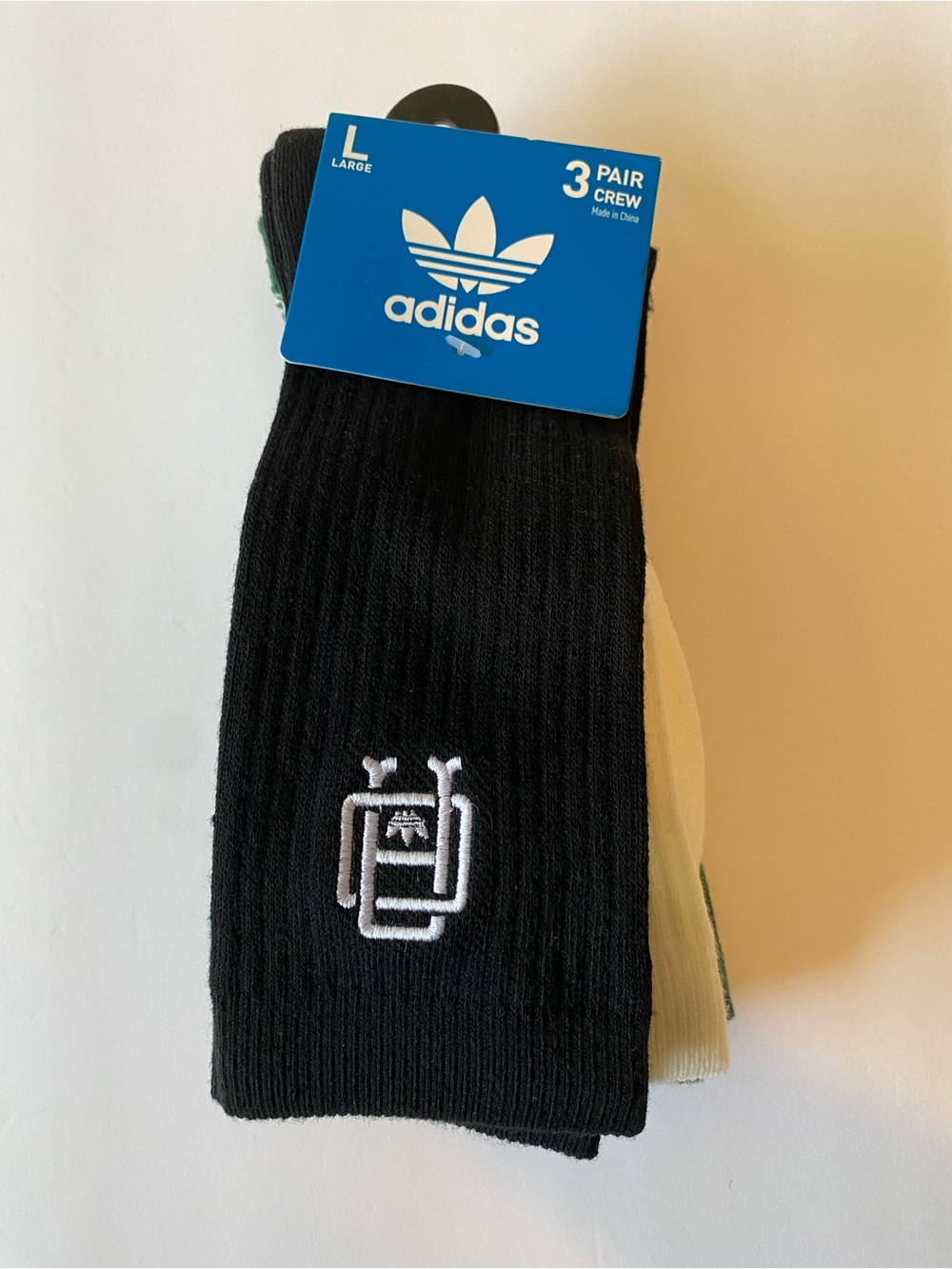 Adidas Originals College Crest 3 pack socks Mens L New